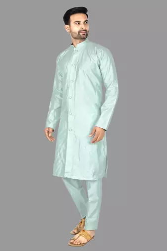 Mens front open kurta pattern stitched with churidar kurta-pajama
