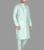 Mens front open kurta pattern stitched with churidar kurta-pajama