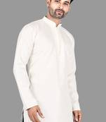 Mens designer wear pattern stitched open kurta with attached jacket without button men-kurtas
