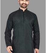 Mens designer wear pattern stitched open kurta with attached jacket without button men-kurtas