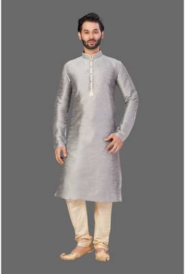 Mens front patch work kurta in front sleeves  kurta-pajama 1