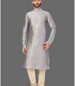 Mens front patch work kurta in front sleeves  kurta-pajama