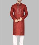 Mens threading work with stylished stitched kurta kurta-pajama