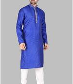 Mens thread work done in front and collar kurta-pajama