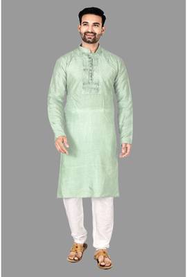 Mens pattern stitched stylish kurta with churidar kurta-pajama 1