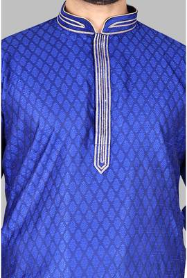 Mens thread work done in front and collar kurta-pajama 3