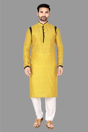 Mens pattern stitched kurta with churidar kurta-pajama