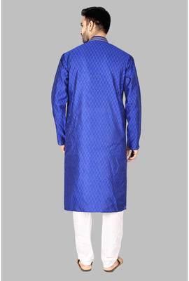 Mens thread work done in front and collar kurta-pajama 4