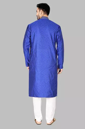 Mens thread work done in front and collar kurta-pajama