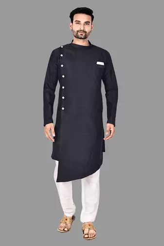 Mens assymetrical stitched stylish kurta with churidar kurta-pajama