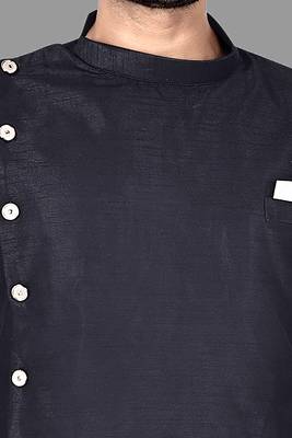 Mens assymetrical stitched stylish kurta with churidar kurta-pajama 3