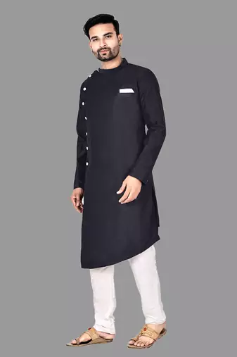 Mens assymetrical stitched stylish kurta with churidar kurta-pajama