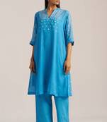 Heritage blue mal cotton co-ord set