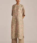 Nomad and pale peach linen co-ord set