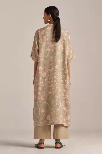 Nomad and pale peach linen co-ord set