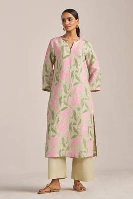 Moth and prism pink bold floral linen co-ord set 1
