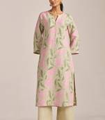 Moth and prism pink bold floral linen co-ord set