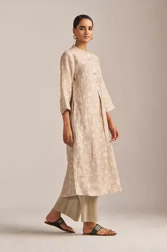 Moonlight beige linen co-ord set