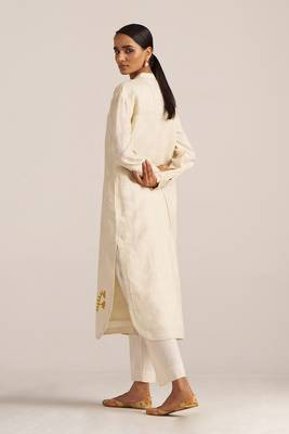 Buttercream linen hand printed co-ord set 3