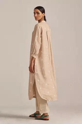 Beige and sesame linen co-ord set