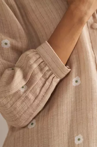 Beige and sesame linen co-ord set