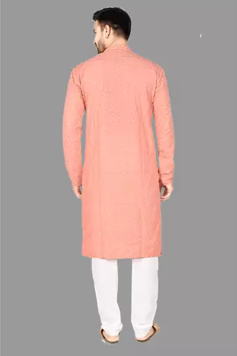 Mens pattern stitched kurta with churidar kurta-pajama