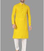 Mens pattern stitched kurta with churidar kurta-pajama