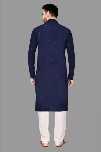 Mens pattern stitched kurta with churidar kurta-pajama