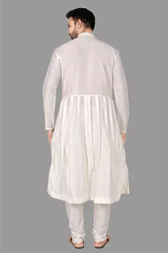 Mens pattern stitched anarkali kurta with churidar kurta-pajama