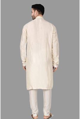 Mens threading work all over front and collar pattern sticthed   kurta-pajama 5