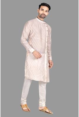 Mens pattern stitched plating with kurta churidar kurta-pajama 4