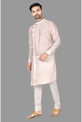 Mens pattern stitched plating with kurta churidar kurta-pajama 5