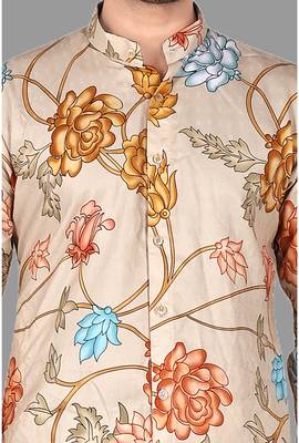 Mens digital print work kurta with churidar kurta-pajama 2
