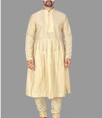 Mens pattern stitched anarkali kurta with churidar kurta-pajama