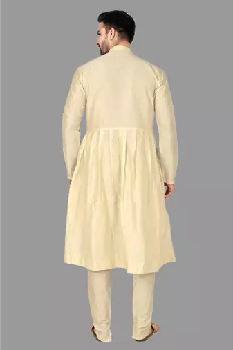 Mens pattern stitched anarkali kurta with churidar kurta-pajama