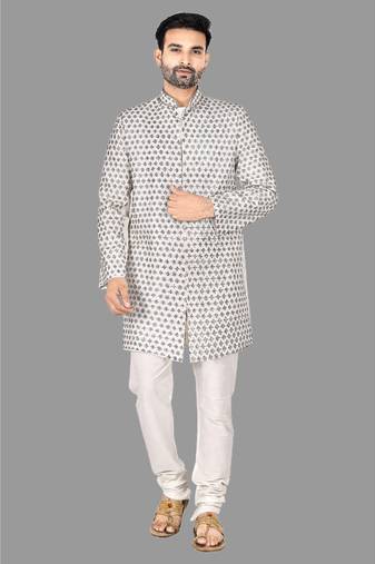 Mens hand work done semi indo all over front,collar & sleeves indo-western-dresses