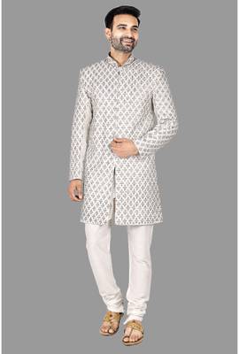 Mens hand work done semi indo all over front,collar & sleeves indo-western-dresses 1