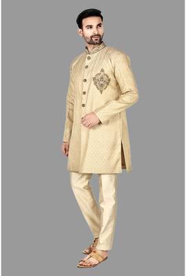 Mens hand work done in front button & collar semi indo    indo-western-dresses 3