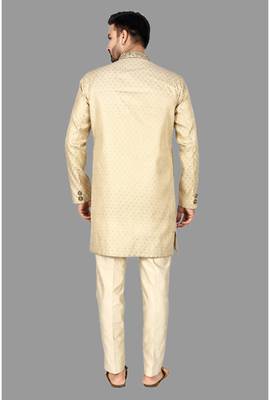 Mens hand work done in front button & collar semi indo    indo-western-dresses 5