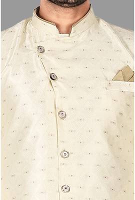 Mens pattern stitched semi indo solid stitched with churidar  indo-western-dresses 2