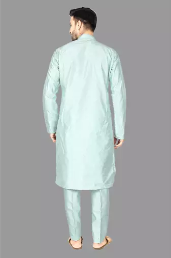 Mens front open kurta pattern stitched with churidar kurta-pajama