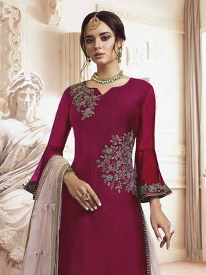 Maroon rangoli georgette semi stitched wedding sharara suit 3