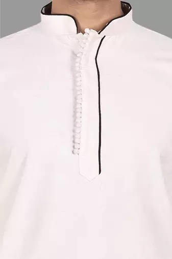 Mens designer wear pattern stitched open kurta with attached jacket without button men-kurtas
