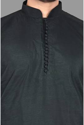 Mens designer wear pattern stitched open kurta with attached jacket without button men-kurtas 2