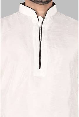 Mens designer wear pattern stitched open kurta with attached jacket without button men-kurtas 2