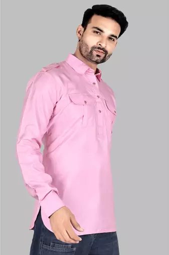 Mens pathani style short kurta designer wear men-kurtas