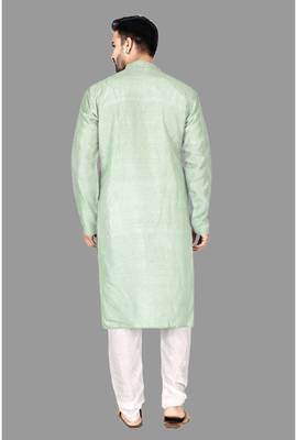 Mens pattern stitched stylish kurta with churidar kurta-pajama 5