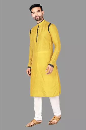 Mens pattern stitched kurta with churidar kurta-pajama
