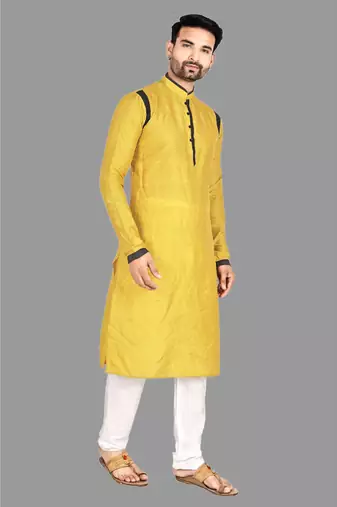 Mens pattern stitched kurta with churidar kurta-pajama