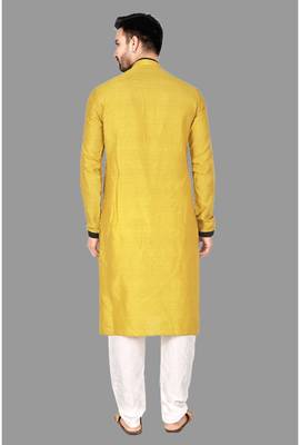 Mens pattern stitched kurta with churidar kurta-pajama 5